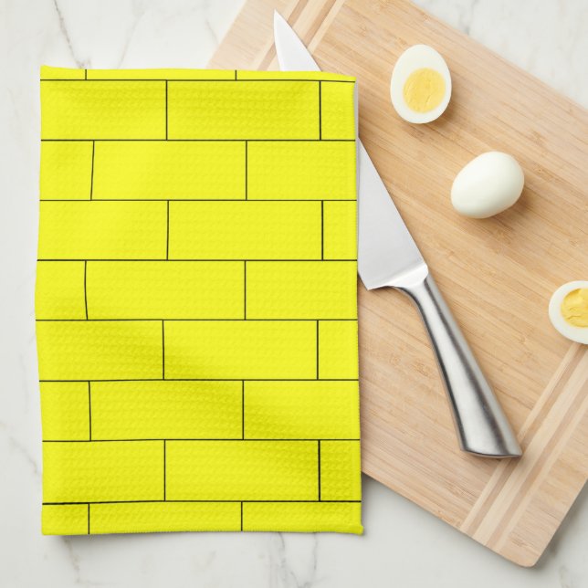 Yellow Brick Design Kitchen Towel (Quarter Fold)