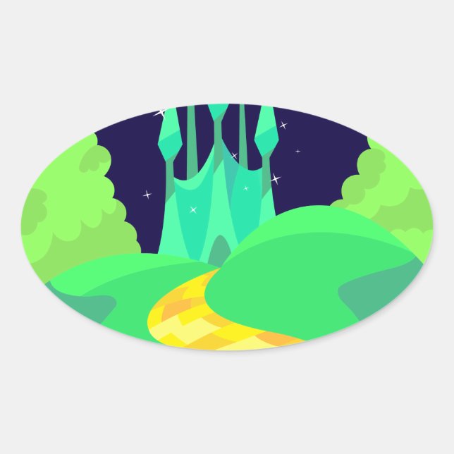 yellow brick road oval sticker (Front)