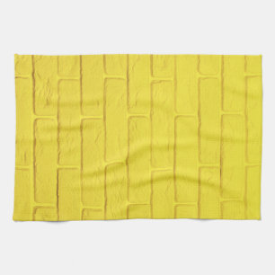 yellow brick wall kitchen towel