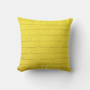 yellow brick wall throw pillow