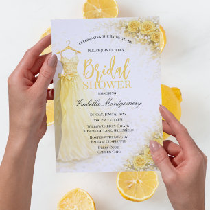 Yellow Bridesmaid Dress Bridal Shower Invitation