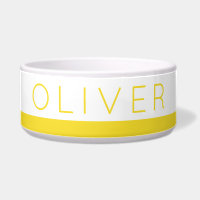 Yellow Bright Stripe Personalized Dog Food + Water