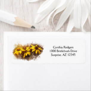 Yellow Brittlebush Flowers Digital Watercolor