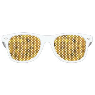 Yellow Brown Abstract Seamless Pattern Retro Sunglasses