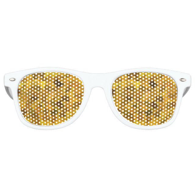 Yellow Brown Abstract Seamless Pattern Retro Sunglasses (Front)