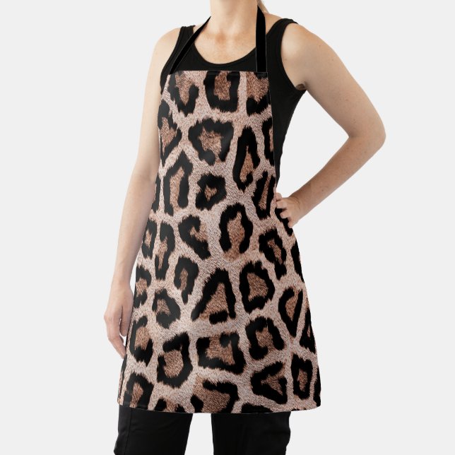 Yellow Brown Black Leopard Animal Print  Apron (Insitu)