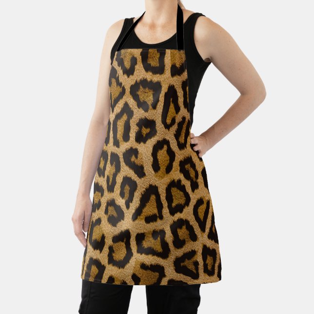 Yellow Brown Black Leopard Animal Print  Apron (Insitu)