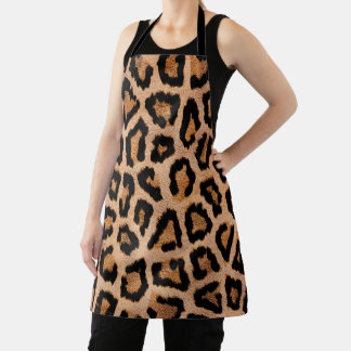 Yellow Brown Black Leopard Animal Print  Apron