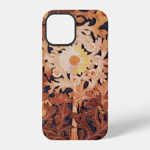 YELLOW BROWN DAISY AND LEAVES Art Nouveau Floral iPhone 12 Case
