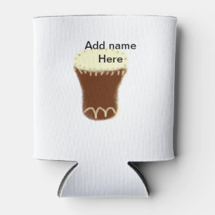 Yellow brown drum watercolor add name hand-drawn s can cooler