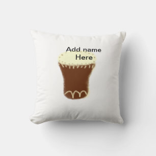Yellow brown drum watercolor add name hand-drawn s throw pillow