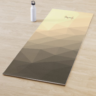 Yellow brown geometric mesh ombre pattern Monogram Yoga Mat