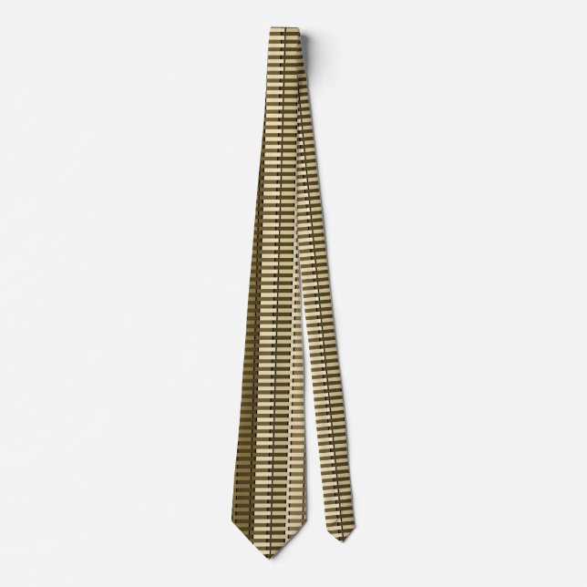 Yellow Brown Gold Stylish Modern Abstract Pattern Tie (Front)