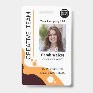 Yellow-brown ID Badge Photo Creative Design Team
