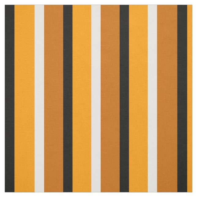 Yellow Brown Orange Stripes Pattern Design Fabric (Swatch)