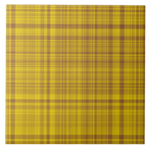 Yellow Brown Plaid Pattern Tile