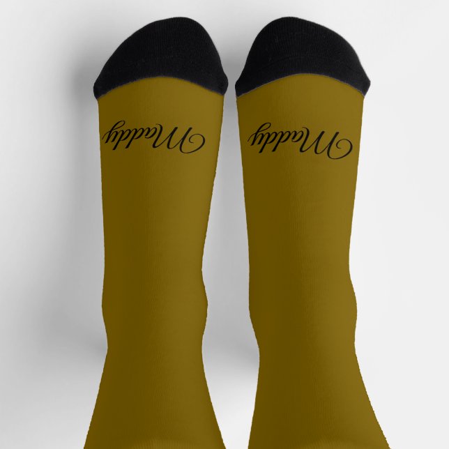 Yellow Brown Solid Colour  Socks (Top)
