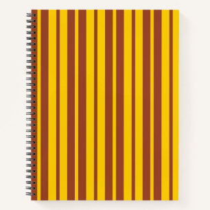 Yellow Brown Stylish Stripes Pattern Design Notebook