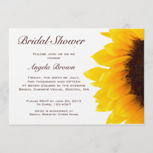 Yellow Brown Sunflower Bridal Shower Invitation