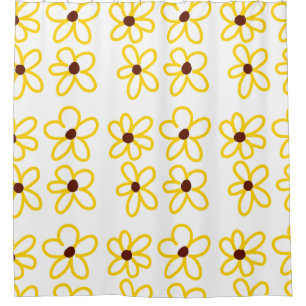 Yellow brown sunflower pattern floral modern boho