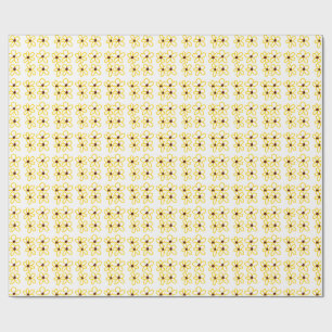 Yellow brown sunflower pattern floral modern boho wrapping paper