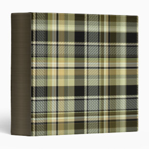 Yellow-brown tartan plaid. binder