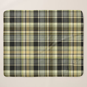Yellow-brown tartan plaid. sherpa blanket