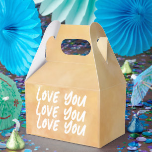 Yellow - Brown Valentine's Day Favor Box