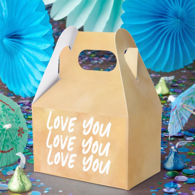 Yellow - Brown Valentine's Day Favor Box (Party)