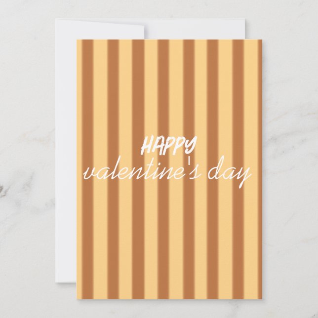 Yellow - Brown Valentine's Day Holiday Card (Front)