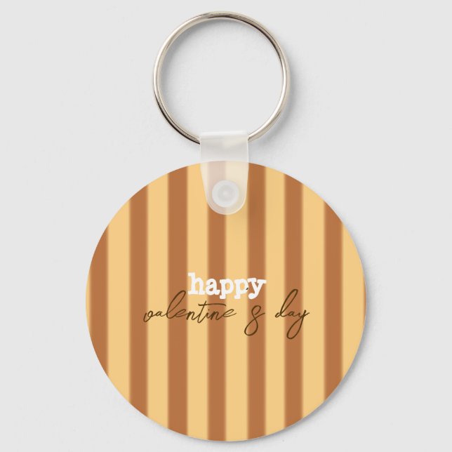Yellow - Brown Valentine's Day Keychain (Front)