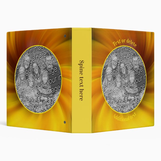 Yellow Brown Whirlpool Frame Create Your Own Photo Binder (Background)