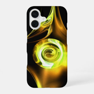 YELLOW BROWN WHITE  FRACTAL ROSE iPhone 16 CASE