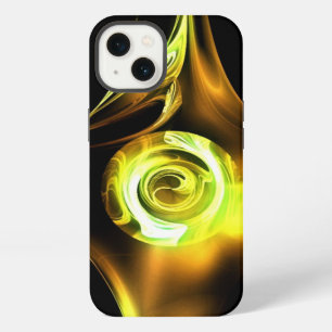 YELLOW BROWN WHITE FRACTAL ROSE iPhone 13 CASE