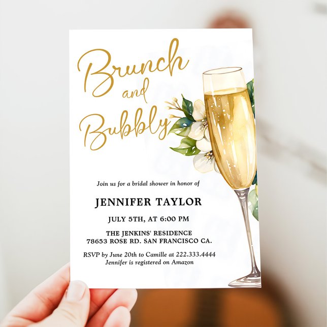 Yellow Brunch and Bubbly Bridal Shower Invitation (Creator Uploaded)