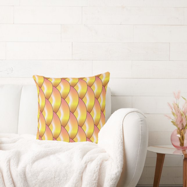 yellow bubble pattern throw pillow (Couch)