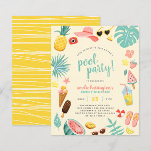 Yellow   Budget Pineapple Tropical Pool Party