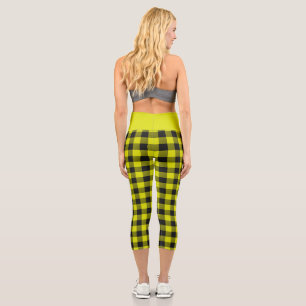 Yellow Buffalo Plaid  Capri Leggings