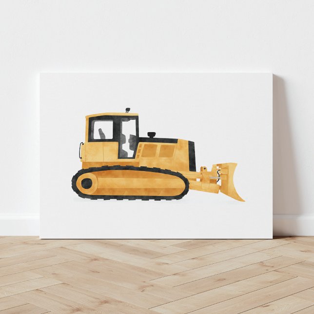 Yellow Bulldozer Construction Vehicle Canvas Print (Creator Uploaded)