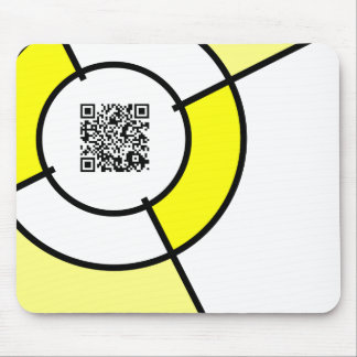 yellow bullseye QR code Mouse Pad