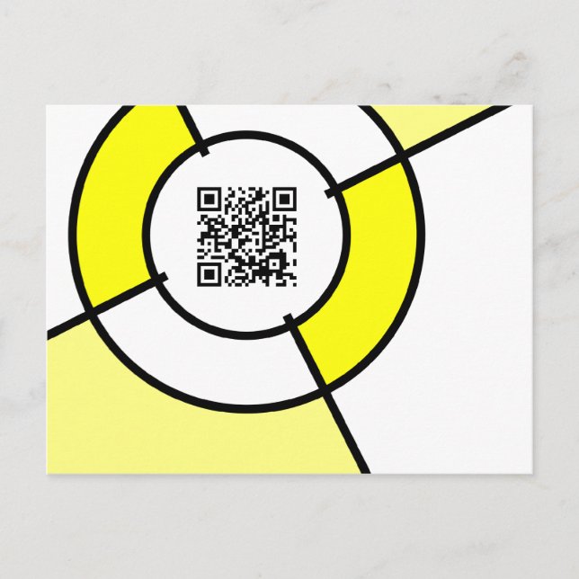 yellow bullseye QR code Postcard (Front)