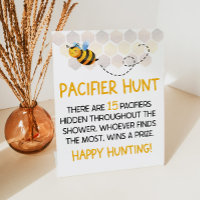 Yellow Bumble Bee Baby Shower Pacifier Hunt Game