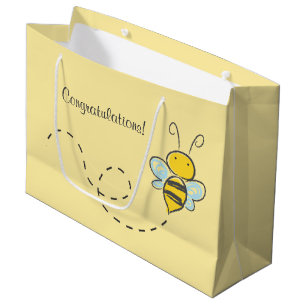 Yellow Bumble Bee Custom Large Gift Bag