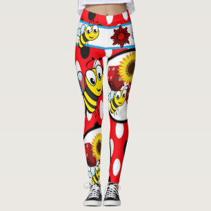 yellow bumblebee red leggings long teenager