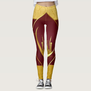 Yellow Burgundy Leggings