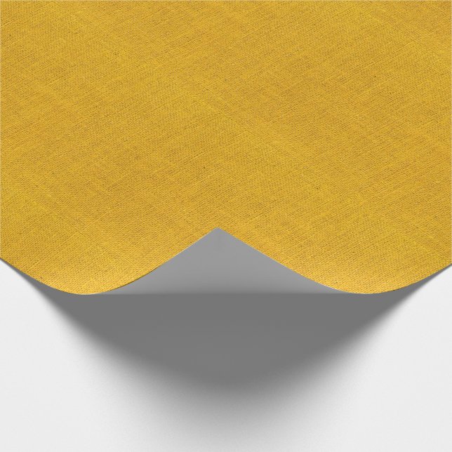 Yellow Burlap Texture Wrapping Paper (Corner)