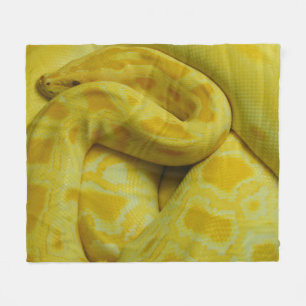 Yellow Burmese Python Fleece Blanket
