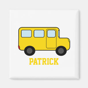 Yellow Bus Custom Name Magnet