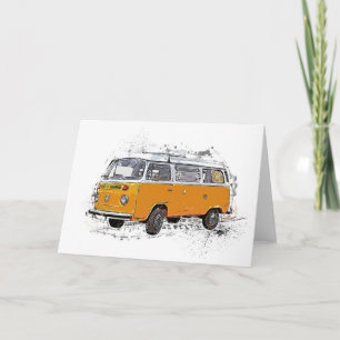 Yellow Bus Folded Greeting Card