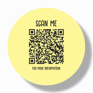 Yellow   Business QR Code Scannable Classic Round Sticker
